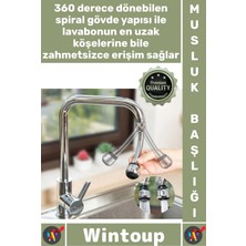 Wintoup #musluk Mutfak Lavabo 360 Dönebilen Uzatıcı Hortumlu Esnek Su Tasarruflu Şık 2 Modlu Musluk Başlığı