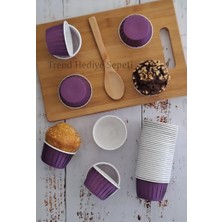 50'li Mor Muffin Kek Kalıbı, Kek Kapsülü Cupcake Kalıbı, Airfryer Uyumlu