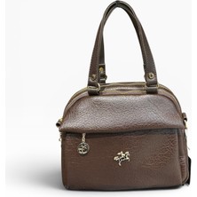 Nas Bag Elde Taşımalı ve Çapraz Askılı Çok Fonksiyonel Kadın Omuz Çantası Kahve