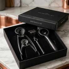 Chef Gastronomy Set, Mat Siyah Eloksal Döküm, Fındıkkıran ve Narenciye Sıkacağı, Profesyonel Mutfak Seti