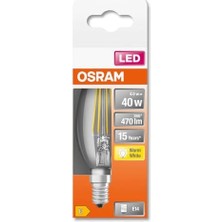 10'lu  LED Value 4W CLB40 Sarı Işık 2700K E14 Duy Filament Mum Buji Ampul