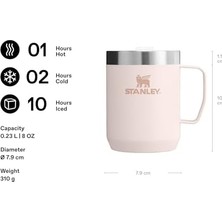 Legendary Camp Mug Paslanmaz Çelik Termos Bardak, Pembe Kuvars (Rose Quartz), 0.23 Litre