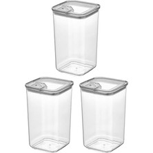Evle Pratik Kapak Saklama Kabı 3 x 1,2 L, Çok Renkli
