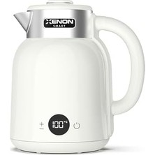 Xenon Smart Akıllı Kettle Paslanmaz Çelik Çift Katmanlı Wi-Fi Mobil Uygulama ile Uzaktan Kontrol Edilebilen Otomatik Kapanma Hızlı Kaynatma Kaçak Akım Korumalı Su Isıtıcı 1.5 Lt (Krem) X7101
