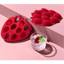 Çilek Şekilli Silikon Kalıp – Çikolata, Buz, Şeker ve Jelly Kalıbı | Yapışmaz, Esnek, Gıda Sınıfı Silikon