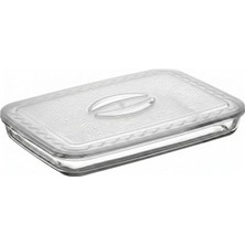 Borcam Uyumlu Plastik Kapak 40X27 cm Dikdörtgen Borcam Kapağı - Fırın Kabı Saklama Kapağı, Bpa Içermez (Sadece Kapak)
