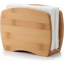 Bambu Peçetelik – Doğal Ahşap Modern Peçete Tutucu | Masaüstü Dik Servis Peçeteliği | Çevre Dostu Mutfak ve Yemek Odası Aksesuarı (15X12X5.3 Cm)