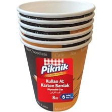 Piknik Kullan At Karton Bardak 8 Oz 6'lı 1484