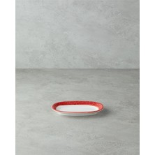 Larry Porselen Kayık Tabak 19 cm Kırmızı