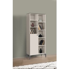 Erezoğulları Mobilya Çakıltaşı Raflı Kapaklı Kitaplık 70X37X180CM