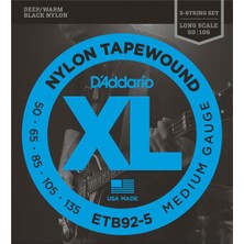 Daddarıo ETB92-5 Bas Gitar Tel Seti, 5 Telli , Xl Serisi,