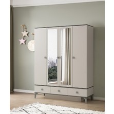 Erezoğulları Mobilya Çakıltaşı 4 Kapaklı Gardırop Elbise Dolabı 156X52X200CM