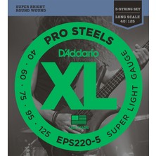 Daddarıo EPS220-5 Bas Gitar Tel Seti, 5 Telli, Xl, 40-95, Long Scale