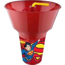 Supermn Lisanslı Cips ve Mısır Kovalı Pipetli Bardak