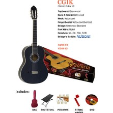 Valencia Valencıa CG1KBK Klasik Gitar Set (Ayak Sehpas+Ikılıf+Düdük+Tel Sar