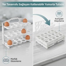 3 Katlı Fonksiyonel Buzdolabı Kapak Içi Yumurta Düzenleyici - 30 Yumurta Kapasiteli