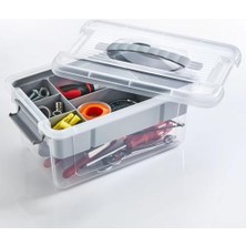 Bölmeli ve Katlı Plastik Organizer Makyaj Düzenleyici – Kilitli Takım Sandığı Organizer Kutu, Taşıma Kulplu Çok Amaçlı Düzenleyici, Katlı Saklama Kutusu (Asorti Renk) (9 Litre)