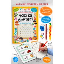 Parodi Yayınları Yazı Izi Defteri Anetil | Kabartmalı Harflerle Yazma Öğreten Etkinlik Defteri | Kalem Seti ve Karpuz Kalem Hediyeli
