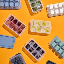 Yakestore 3lü Mini Kapaklı Silikon Buzluk - Kolay Çıkarım, Güvenli Istifleme, Kompakt Tasarım, Kırılmaz, Gıdayla Uyumlu, Üst Üste Dizilebilir Pratik Buz Haznesi (Yeşil)