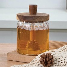 Yakestore 450 ml Akasya Kapaklı Kaşıklı Cam Bal Kavanozu Saklama Kabı Pinterest Tasarım Erzak Bakliyat Kabı