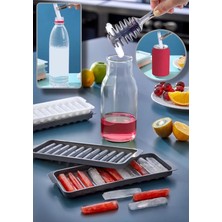 Yakestore Pratik Çubuk Şeklinde Kokteyl Sunum Buz Kalıbı Buzluk Çubuk Buz Kalıbı Ergonomik 11 Hazneli