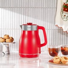 Yakestore Carina Paslanmaz Çelik El Yakmaz Gövdeli Su Isıtıcı-Kırmızı