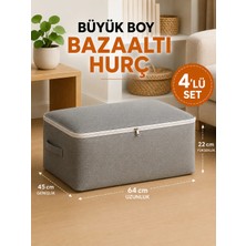Handyol 4 Adet Büyük Boy Bazaaltı Kalın Kumaş Hurç Kazak Yastık Çok Amaçlı Yorgan Hurcu 64X45X20CM