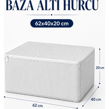 ByKurt Hurç Seti Fermuarlı Çizgili Baza Altı Hurcu Yorgan Battaniye Kıyafet Saklama Organizeri 1 Adet