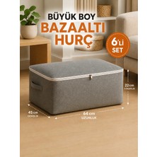 Handyol 6 Adet Büyük Boy Bazaaltı Kalın Kumaş Hurç Kazak Yastık Çok Amaçlı Yorgan Hurcu 64X45X20CM