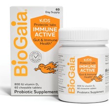 Biogaia Immune Active Kids  Probiotic + Vitamin D  Ages 3+ Allergen Dairy Soy Gluten Free By Pediatricians  60 Day Supply  Orange Flavored Chewable.