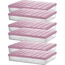 Yakestore - Nora 6'lı 2.5 Litre Büyük Boy Açık Gri Saklama Kabı
