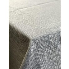 Yakestore Vi Ihlamur Keten Görünümlü, Su Geçirimsiz, Kayma Yapmayan Premium Masa Örtüsü (145 cm x 145 Cm, Gri)