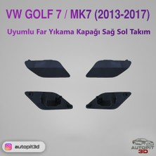 AutoPit 3D Volkswagen Golf 7 / Mk7 (2013-2017) Uyumlu Far Yıkama Kapağı Takımı (Sağ + Sol)