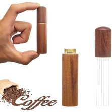 Yakestore Xspring Espresso Kahve Karıştırıcı, Espresso Dağıtımı Için Profesyonel Kahve Karıştırma Wdt Aracı, El Tampers Karıştırma Aracı Doğal Ahşap Saplı Iğne Tipi Dağıtıcı