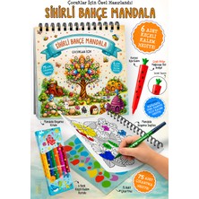 Parodi Yayınları Sihirli Bahçe Mandala Boyama Kitabı | Çocuk Mandala Kitabı | 6 Renk Keçeli Kalem, Uçlu Kalem ve 75 Çıkartma Hediyeli