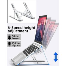 Yakestore Metal Tablet Tutucu, Dizüstü Bilgisayar Standı, Masa Üstü Bilgisayar Standı, Ayarlanabilir Alüminyum Katlanabilir, Taşınabilir, MacBook Air Pro, Ipad,  Uyumlu, 10-15,6” Uyumludur