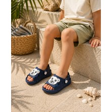 RS Riva Shoes Rıva Cub Lacivert Çocuk Terlik Kaymaz Taban Yazlık Bahçe Havuz Plaj Terliği