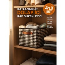 Handyol 4 Adet Çelik Dolap Içi ve Raf Düzenleyici 45X25X20 Katlanabilir Kıyafet Organizeri