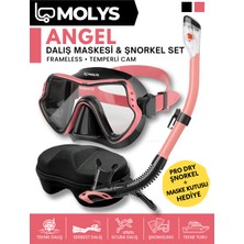 Molys Angel Dalış Maskesi + Antı Fog (Buğu Önleyici Film) + Pro Full Dry Tam Kuru Şnorkel + Maske Kutusu Set