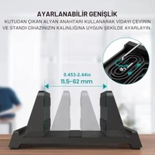 Yakestore 3 Bölmeli Metal Genişlik Ayarlamalı Masaüstü Dikey Macbook Laptop Notebook Standı Telefon Tablet Standı