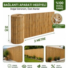 Polybotum Premium Doğal Kamış Hasır Balkon Çiti 50X300 cm | Sık Dokuma | Dayanıklı | Bahçe, Teras ve Balkon Için Dekoratif Gizlilik Çiti