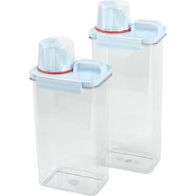 Yakestore Pikas 2'li Büyük Boy Saklama Kabı – Ölçekli Kapak, Sızdırmaz Erzak Bakliyat ve Deterjan Için Çok Amaçlı Set