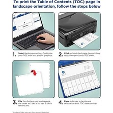 Yakestore 3 Halka Bağlayıcı Için A-Z Tab Bölücüler, Özelleştirilebilir Içindekiler, Çok Renkli Sekmeler, 3 Takım (44225)