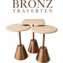 Luma Zigon Sehpa (Bronz-Traverten)