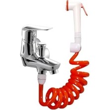 Yakestore Spiral Mandallı Şattaf Başlıklı Evcil Hayvan Yıkama ve Duş Hortum Seti 3.5 Metre… (Turuncu)