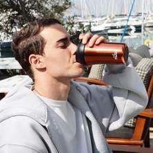 Yakestore Any Morning 400 ml Paslanmaz Çelik Termos Mug, Çift Işlevli Sızdırmaz Kapaklı, Bakır SI232021