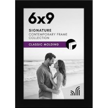 Yakestore 6x9 Siyah Resim Çerçevesi - Duvar Veya Masa Üstü Ekran Için Kırılmaya Dayanıklı Cam, Asma Donanımı ve Şövale ile Tasarlanmış Ahşap Fotoğraf Çerçevesi