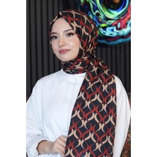 Yakestore Geometrik Desen Kırmızı Soft Pamuk Şal Kırmızı