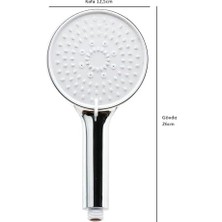 Yakestore Rainy Duş Seti Başlığı - 5 Farklı Püskürtmeli Duş Başlığı - Dayanıklı Paslanmaz Abs El Duşu/