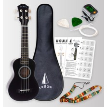Arrow PB10 Bk Soprano Black Ukulele *set*